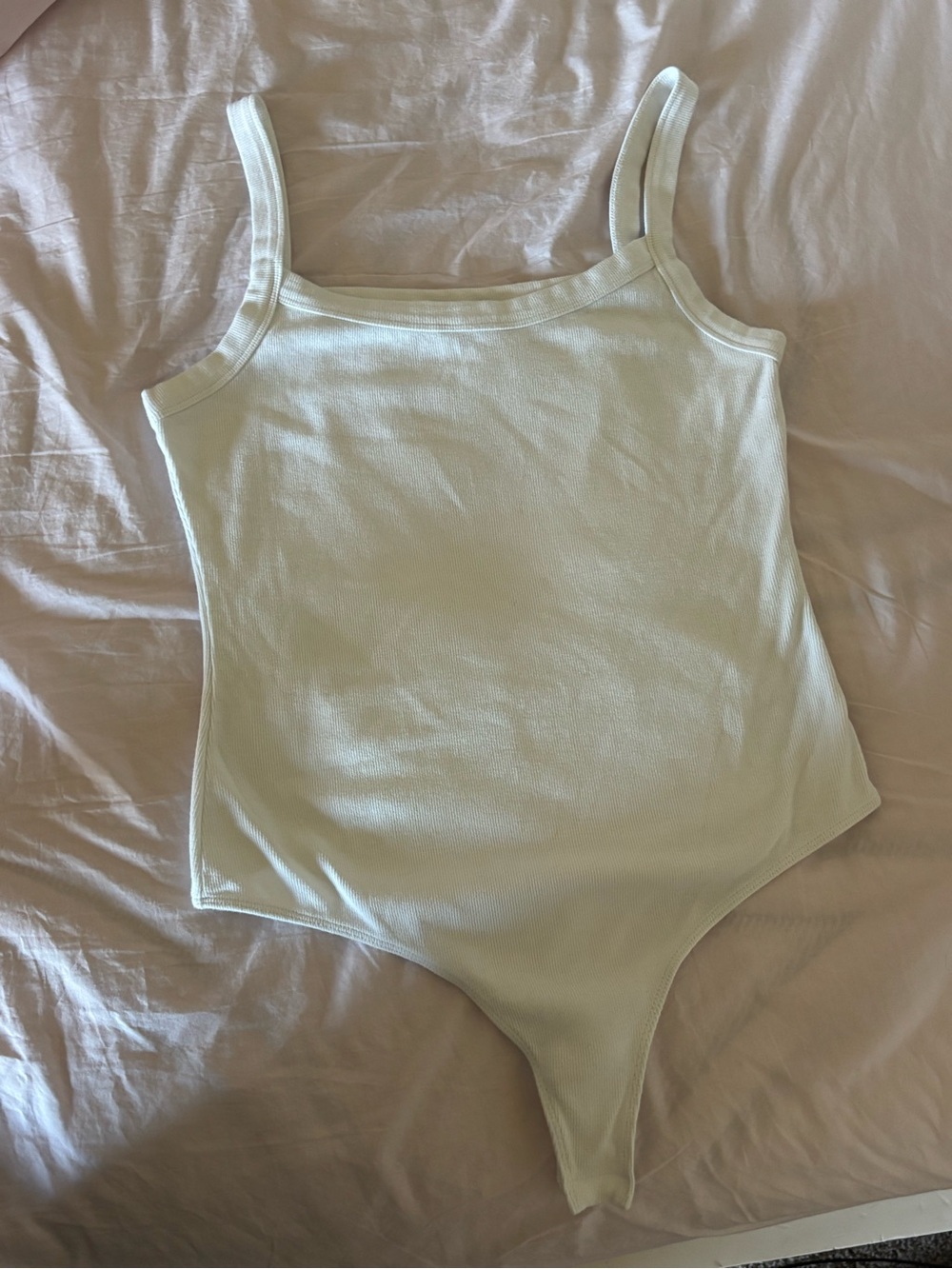 White Ribbed One-Piece Bodysuit
